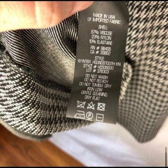 Theory Black Houndstooth Long Sleeve Dress Size 4 - Picture 6 of 6